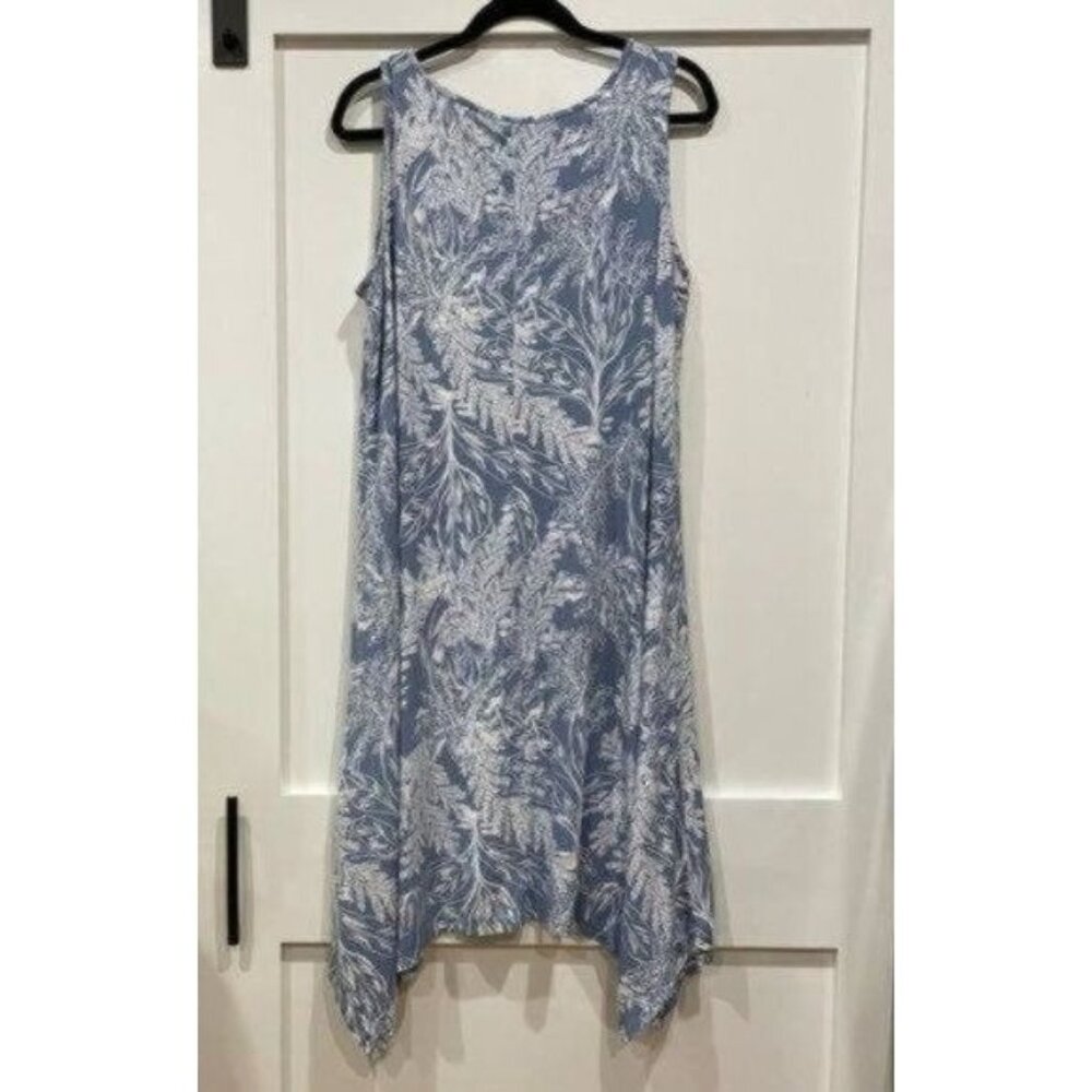 Tahari Print Sleeveless Asymmetrical Dress - Size 1X - Picture 2 of 8